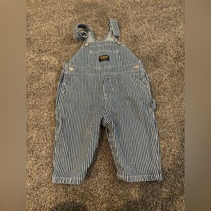 Vintage OshKosh B'gosh Navy and White Striped Overalls